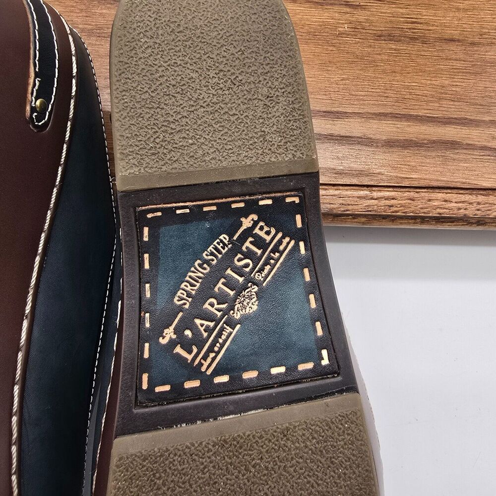 L'Artiste Chino Leather Clog Slip On Mule Womens 42 Blue Tan by Spring Step - Picture 8 of 12